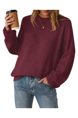 Arach&Cloz Women's Wool Blend Oversized Sweaters Crewneck Casual Fall Outfits Fashion Tops