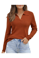 Arach&Cloz Women¡¯s Wool Blend Collared Fall Pullover Sweaters Business Casual Outfits 2025