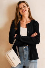 Arach&Cloz Women's Wool Blended 2025 Fall Cardigan Sweaters Lightweight Long Sleeve Business Casual Outfits Top