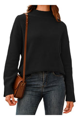 Arach&Cloz Wool-Blend Mock-Neck Oversized Pullover — product image 9