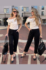 Arach&Cloz Women's Stretch Wrinkle-Free Comfort Ankle Work Pants Fall 2025