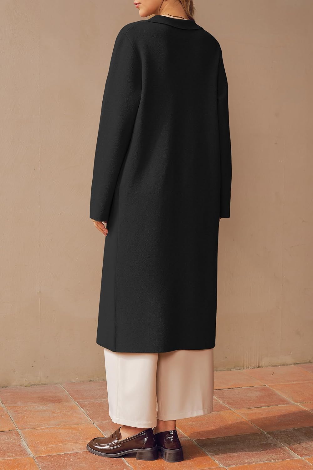 Arach&Cloz Women's Wool Blend Double Breasted Winter Outfits Long Cardigan Sweater Coat 2025