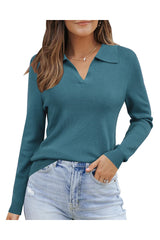 Arach&Cloz Women¡¯s Wool Blend Collared Fall Pullover Sweaters Business Casual Outfits 2025