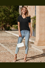 Arach&Cloz Women's Wool Blend Summer Fall Tops Lightweight Business Casual Blouses