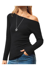 Arach&Cloz Women's Wool Blend Off The Shoulder Ruched Slim Fit Fall Sweaters 2025