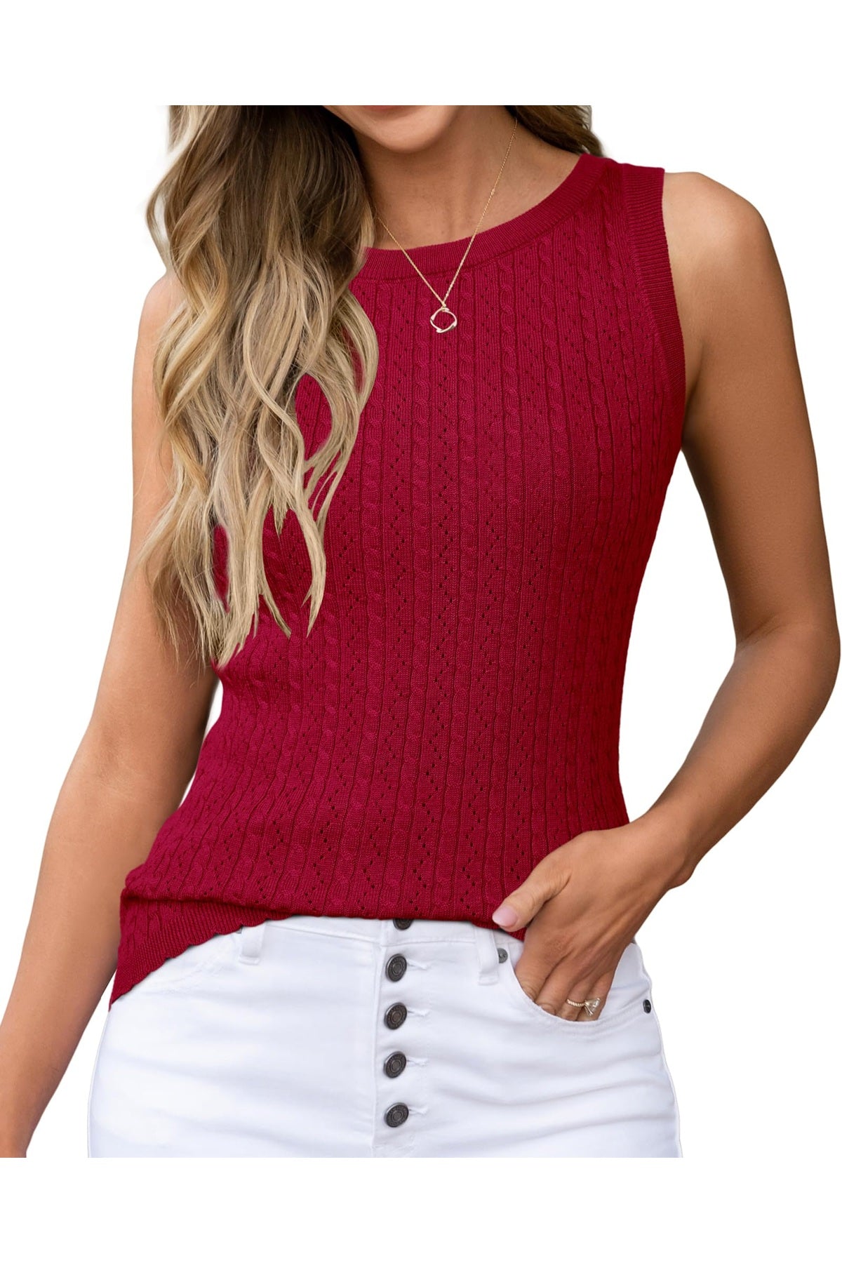 Arach&Cloz Women's Wool Blend Sweaters Non See Through All-Season Business Casual Tank 2025