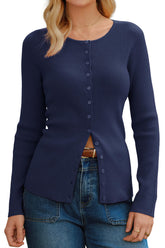 Arach&Cloz Wool-Blend Button-Front Cardigan — product image 7
