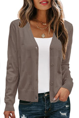 Arach&Cloz Women's Soft Cropped Cardigan Casual Lightweight Shrug Sweater Tops