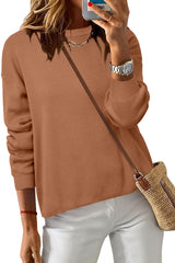 Arach&Cloz Women's 100% Cotton Crew Neck Fall Casual Relaxed Fit Sweater Tops 2025