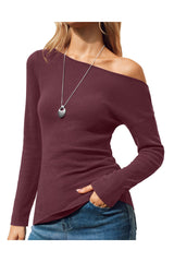 Arach&Cloz Women's Wool Blend Off The Shoulder Ruched Slim Fit Fall Sweaters 2025