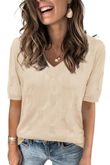 Arach&Cloz Women's Lightweight Fall Sweater Tops Casual Short Sleeve Blouses Shirts