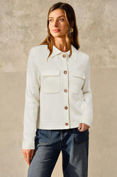 Arach&Cloz Wool-Blend Button-Front Cropped Jacket — product image 3