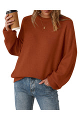 Arach&Cloz Women's Wool Blend Oversized Sweaters Crewneck Casual Fall Outfits Fashion Tops