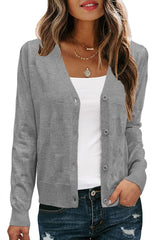 Arach&Cloz Women's Soft Cropped Cardigan Casual Lightweight Shrug Sweater Tops