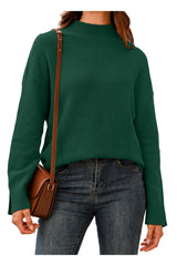 Arach&Cloz Women's Wool Blend Soft Mock Neck Casual Oversized Fall Sweater