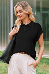 Arach&Cloz Women's Wool Blend Cap Sleeve Polo Sweater Vest(2026)