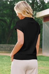 Arach&Cloz Women's Wool Blend Cap Sleeve Polo Sweater Vest(2026)