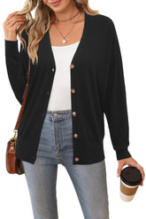 Arach&Cloz Wool-Blend Lightweight Cardigan — Army Blue — product image 3