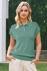 Arach&Cloz Women's Wool Blend Cap Sleeve Polo Sweater Vest(2026)