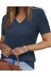 Arach&Cloz Wool-Blend Lightweight Knit Top — Cream — product image 5