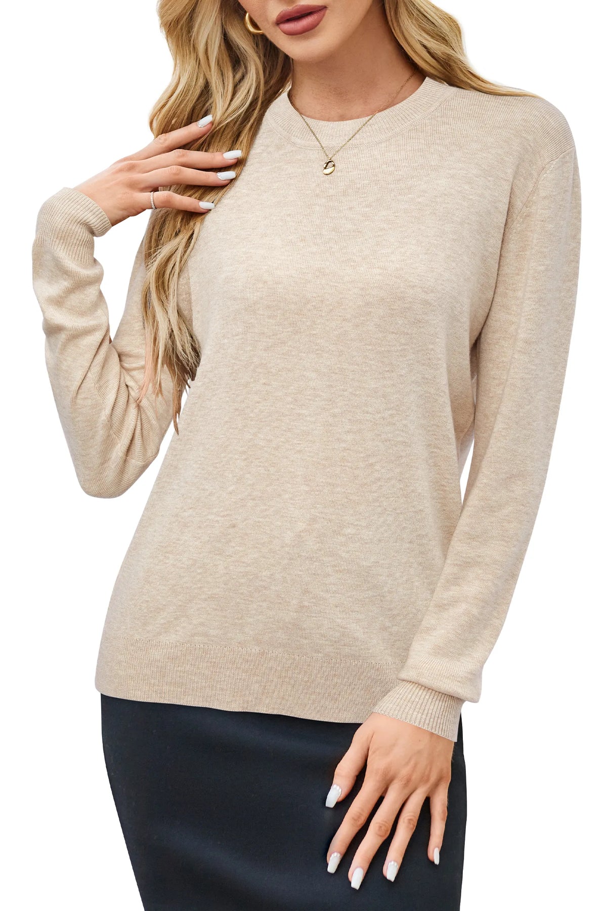 Arach&Cloz Wool-Blend Crew-Neck Pullover — product image 52
