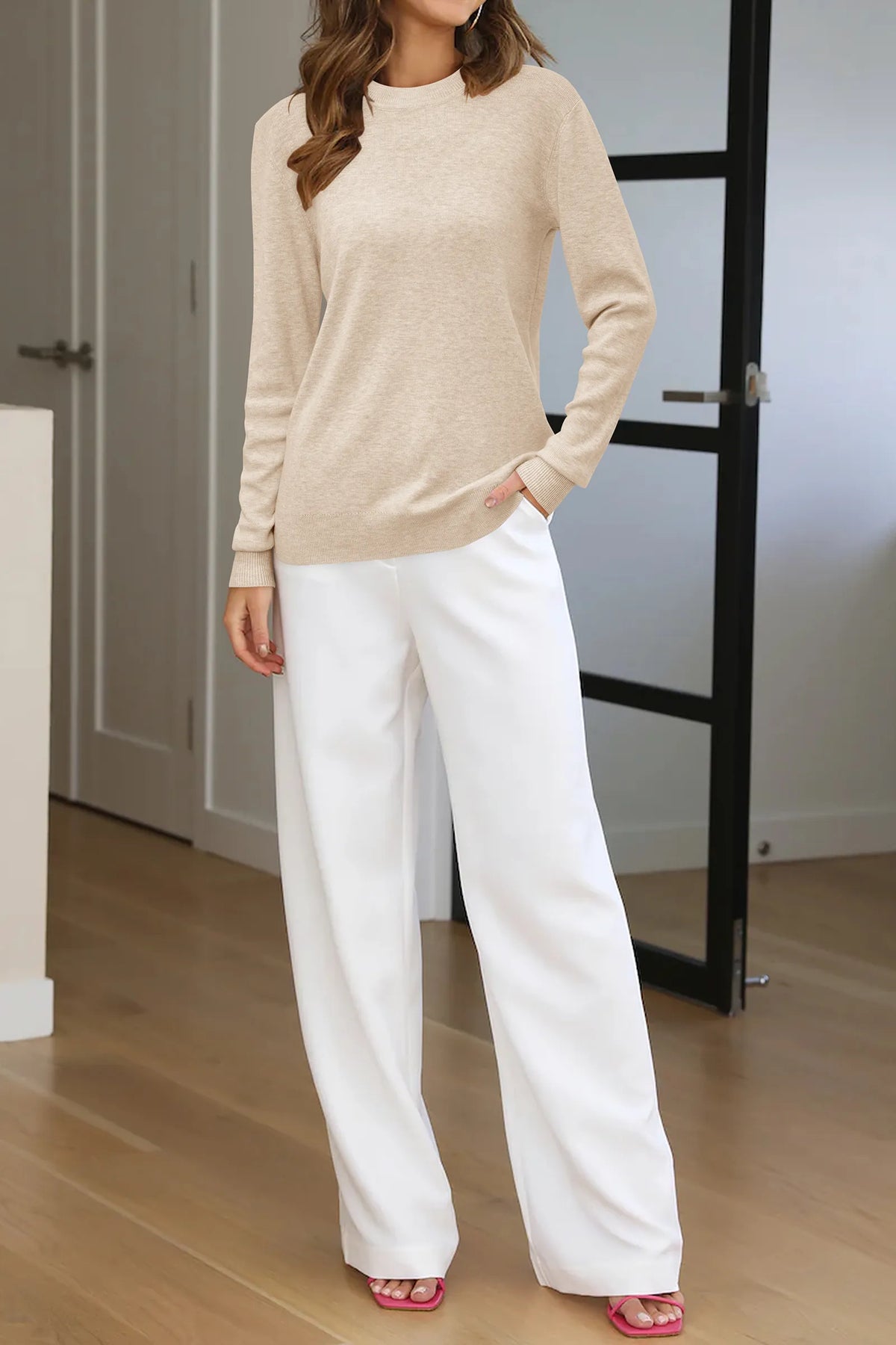 Arach&Cloz Wool-Blend Crew-Neck Pullover — product image 55