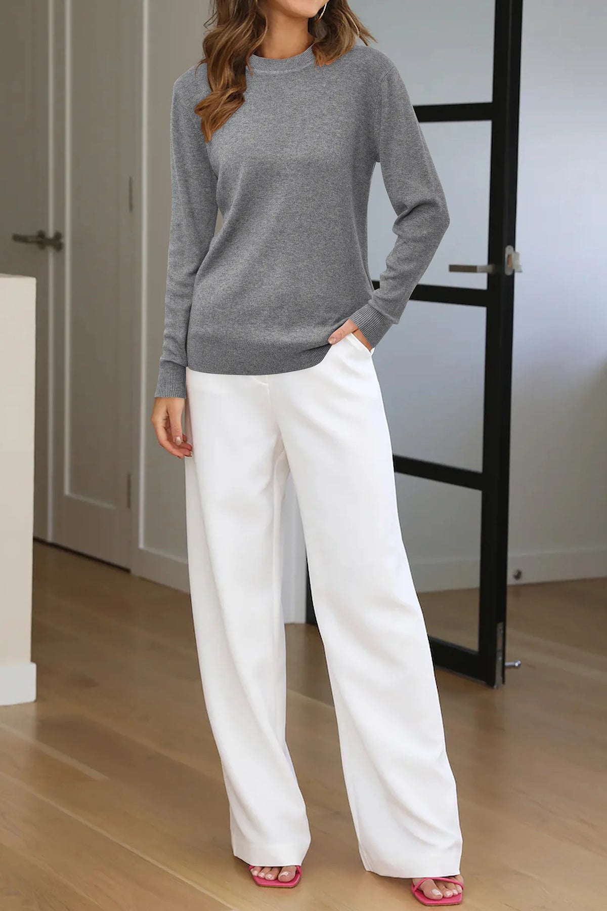Arach&Cloz Wool-Blend Crew-Neck Pullover — product image 59