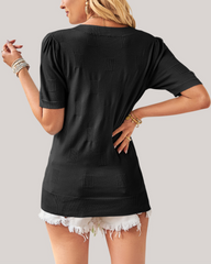 Arach&Cloz Short-Sleeve Knit Top