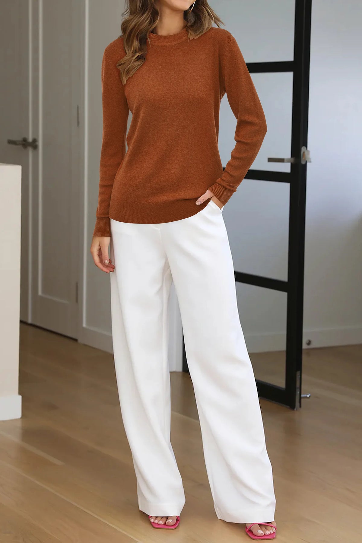 Arach&Cloz Wool-Blend Crew-Neck Pullover — product image 15