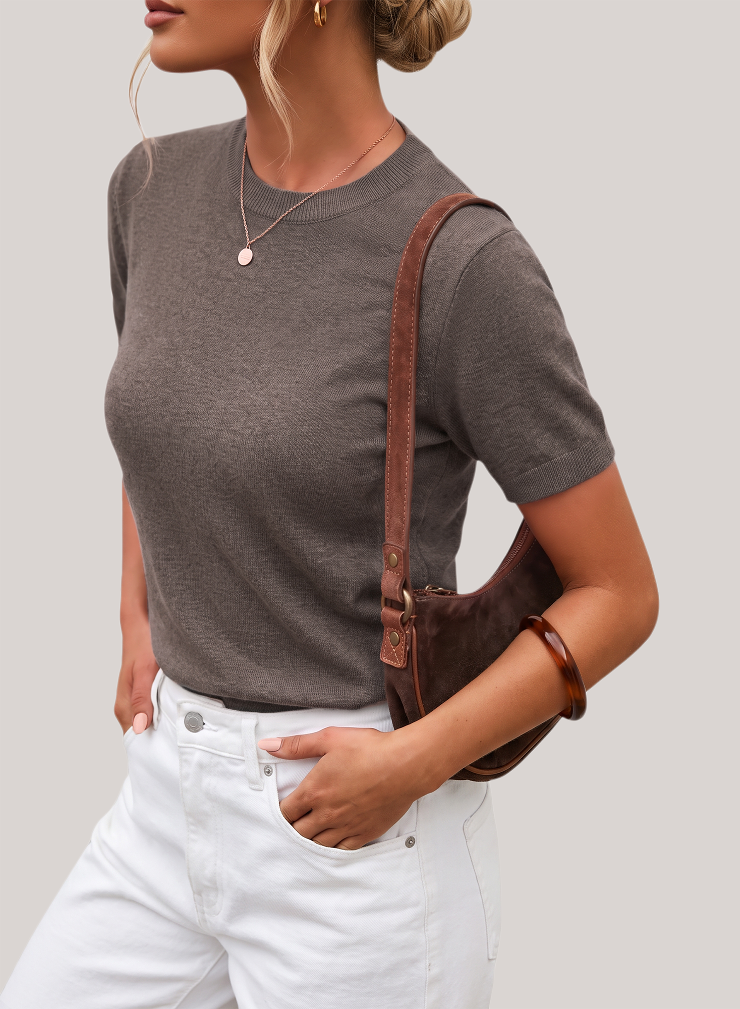 Arach&Cloz Fine Wool-Blend Workday Pullover