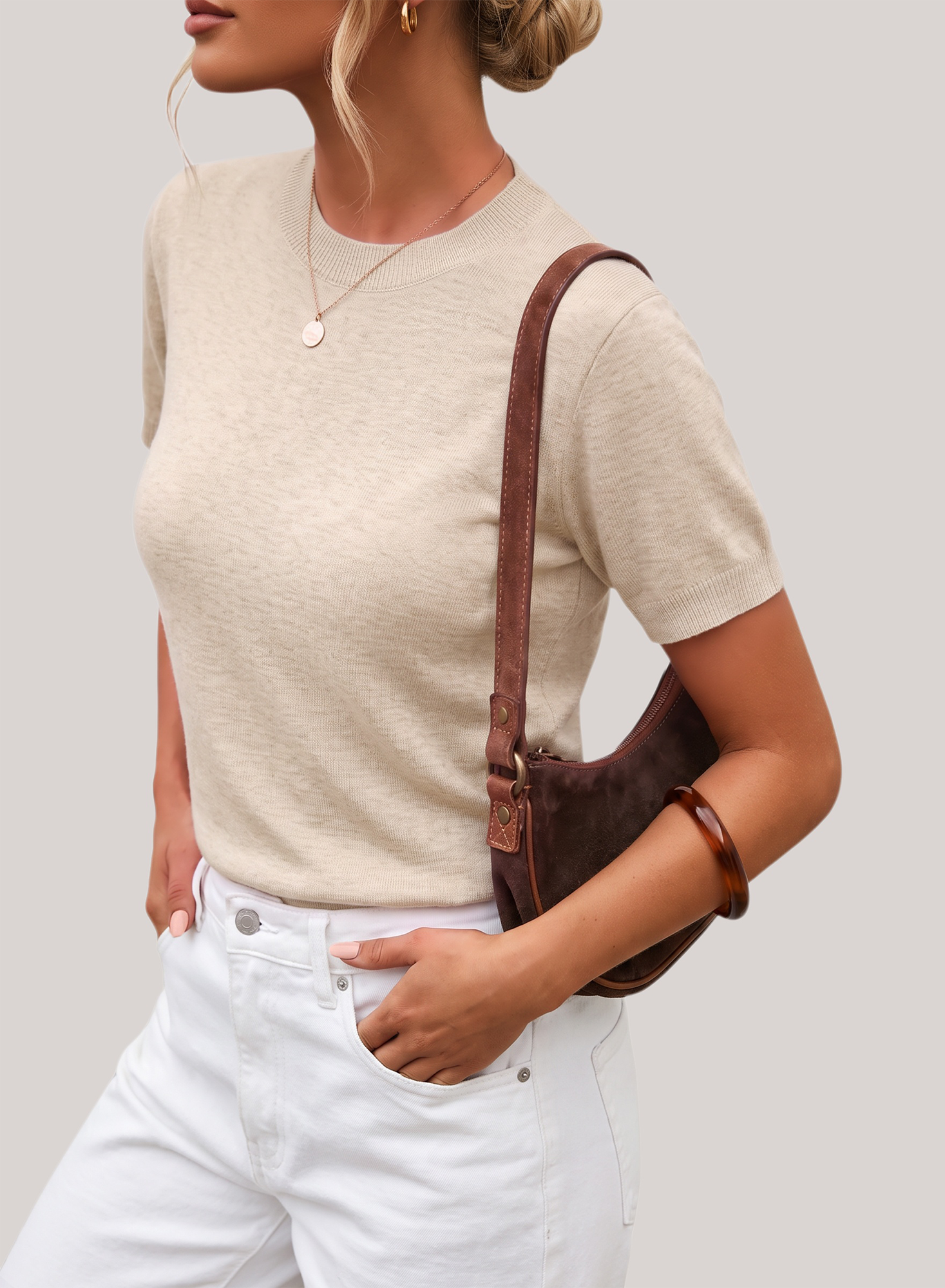 Arach&Cloz Fine Wool-Blend Workday Pullover