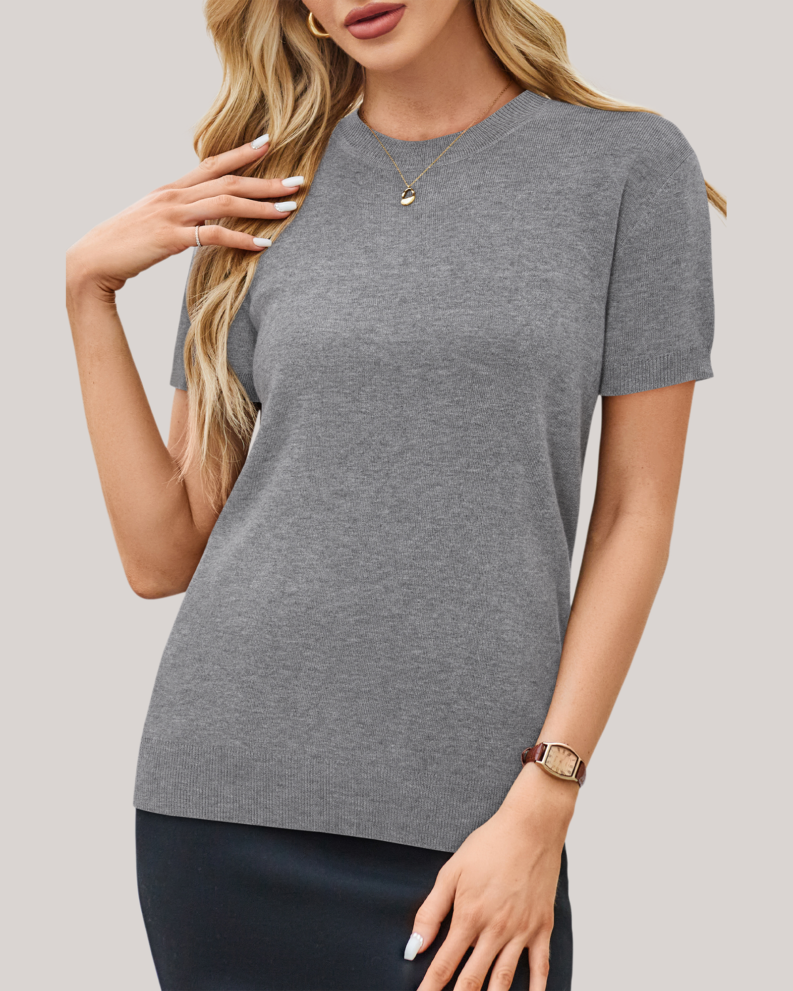 Arach&Cloz Fine Wool-Blend Workday Pullover