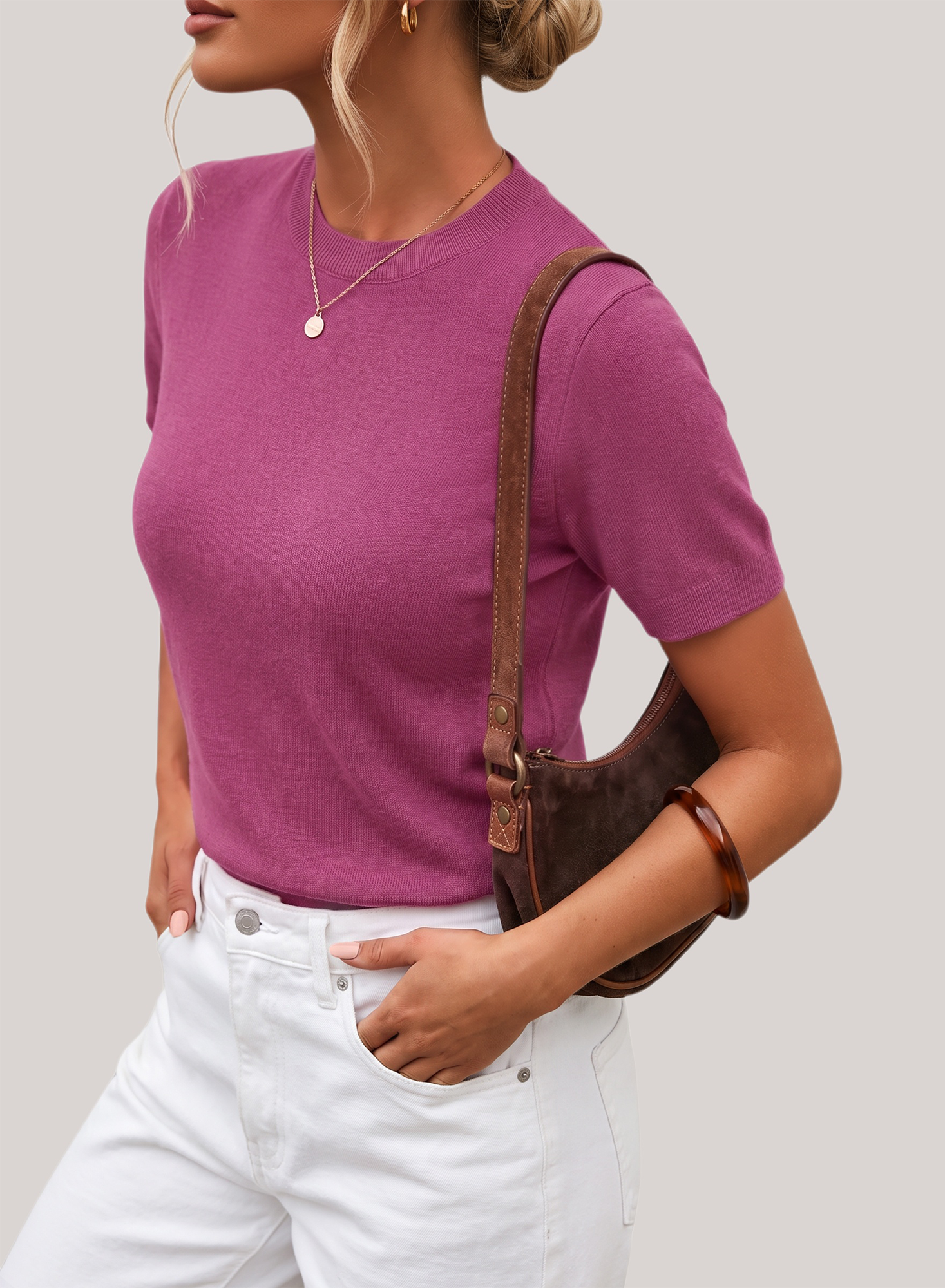 Arach&Cloz Fine Wool-Blend Workday Pullover