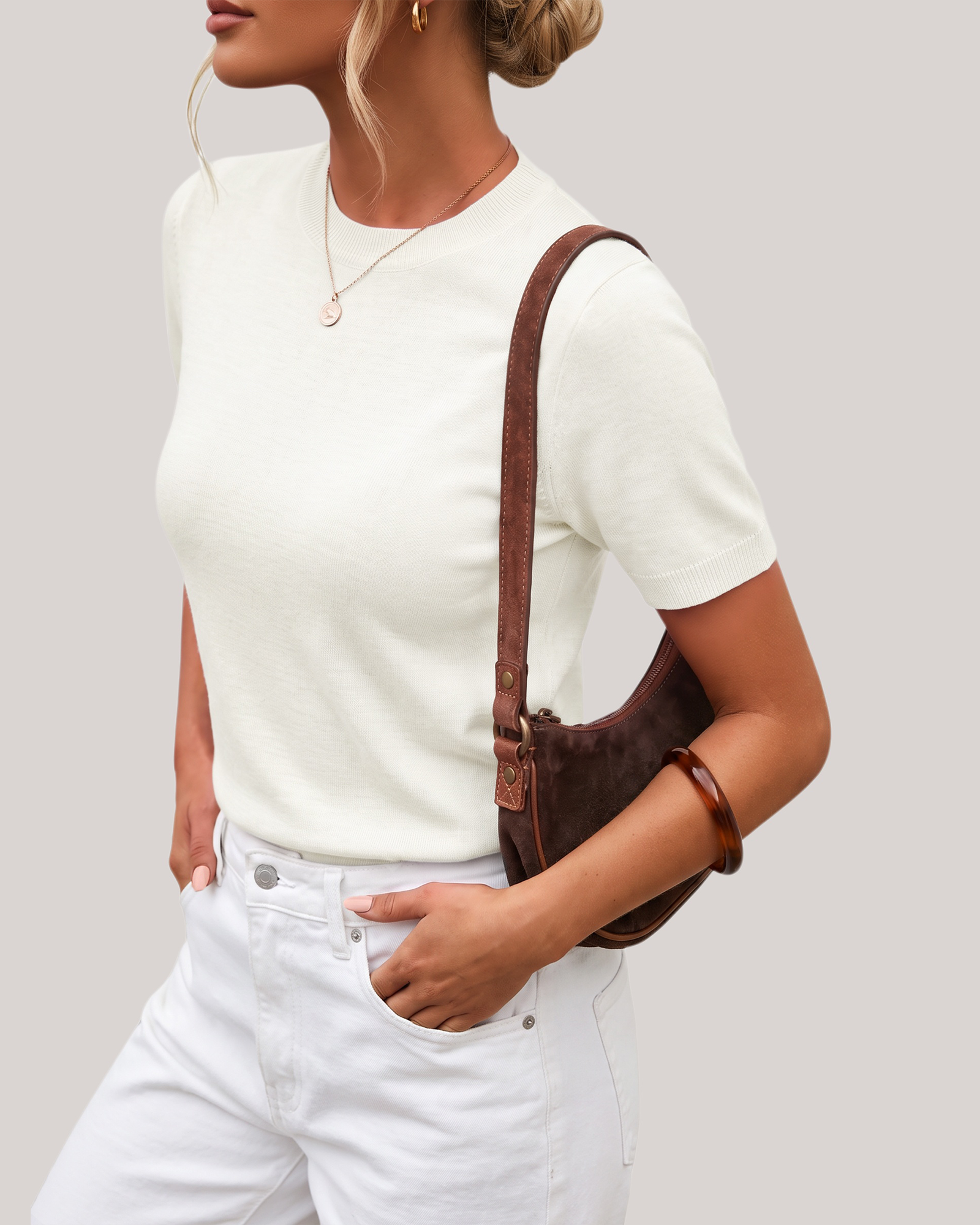 Arach&Cloz Fine Wool-Blend Workday Pullover