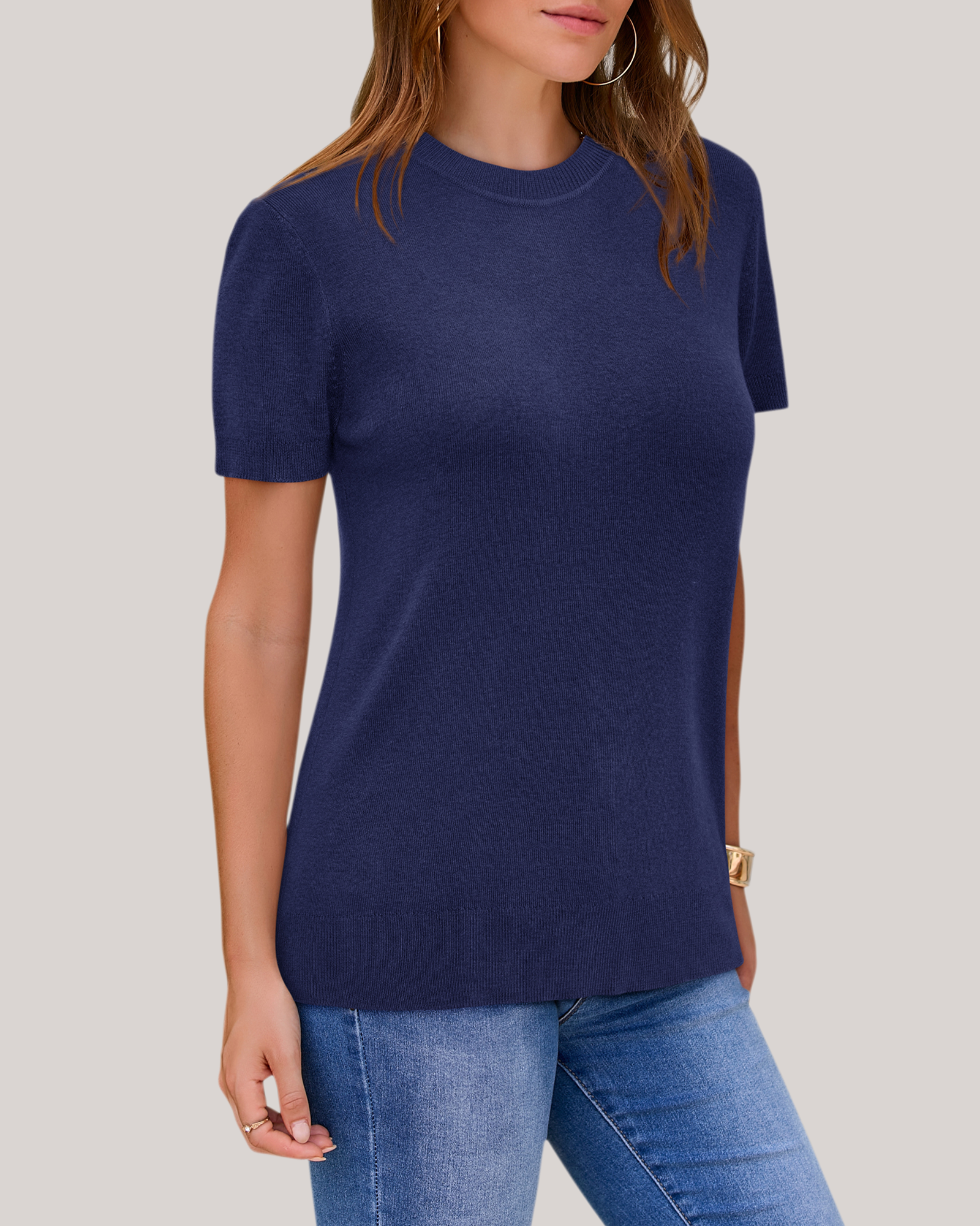 Arach&Cloz Fine Wool-Blend Workday Pullover