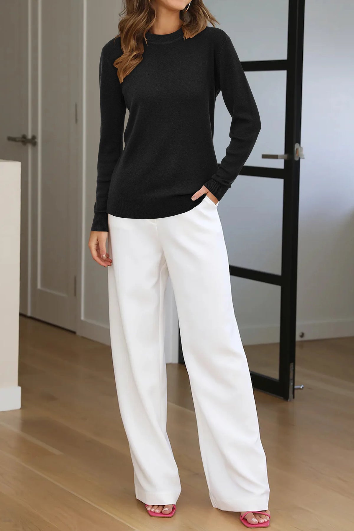 Arach&Cloz Wool-Blend Crew-Neck Pullover — product image 20