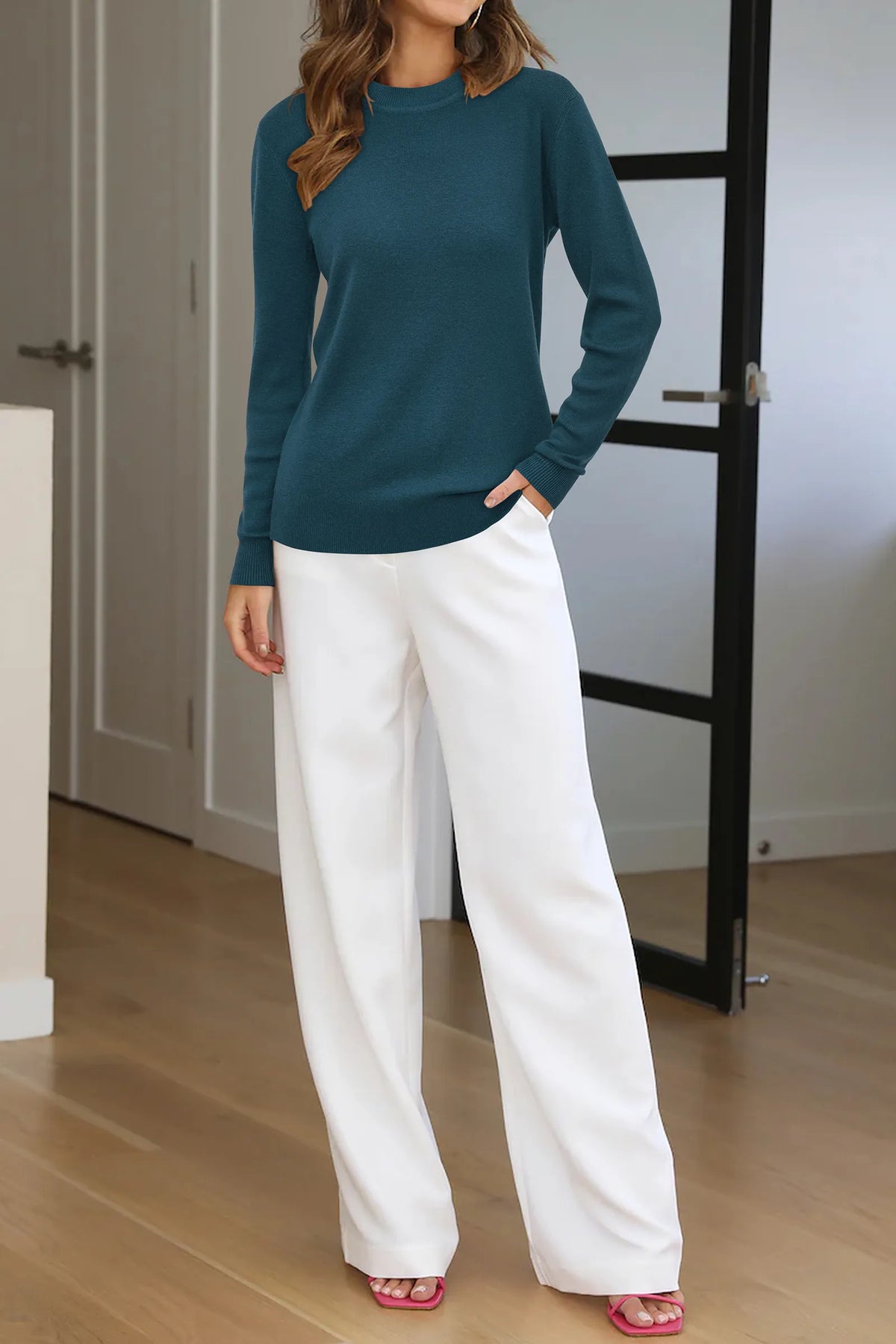 Arach&Cloz Wool-Blend Crew-Neck Pullover — product image 68