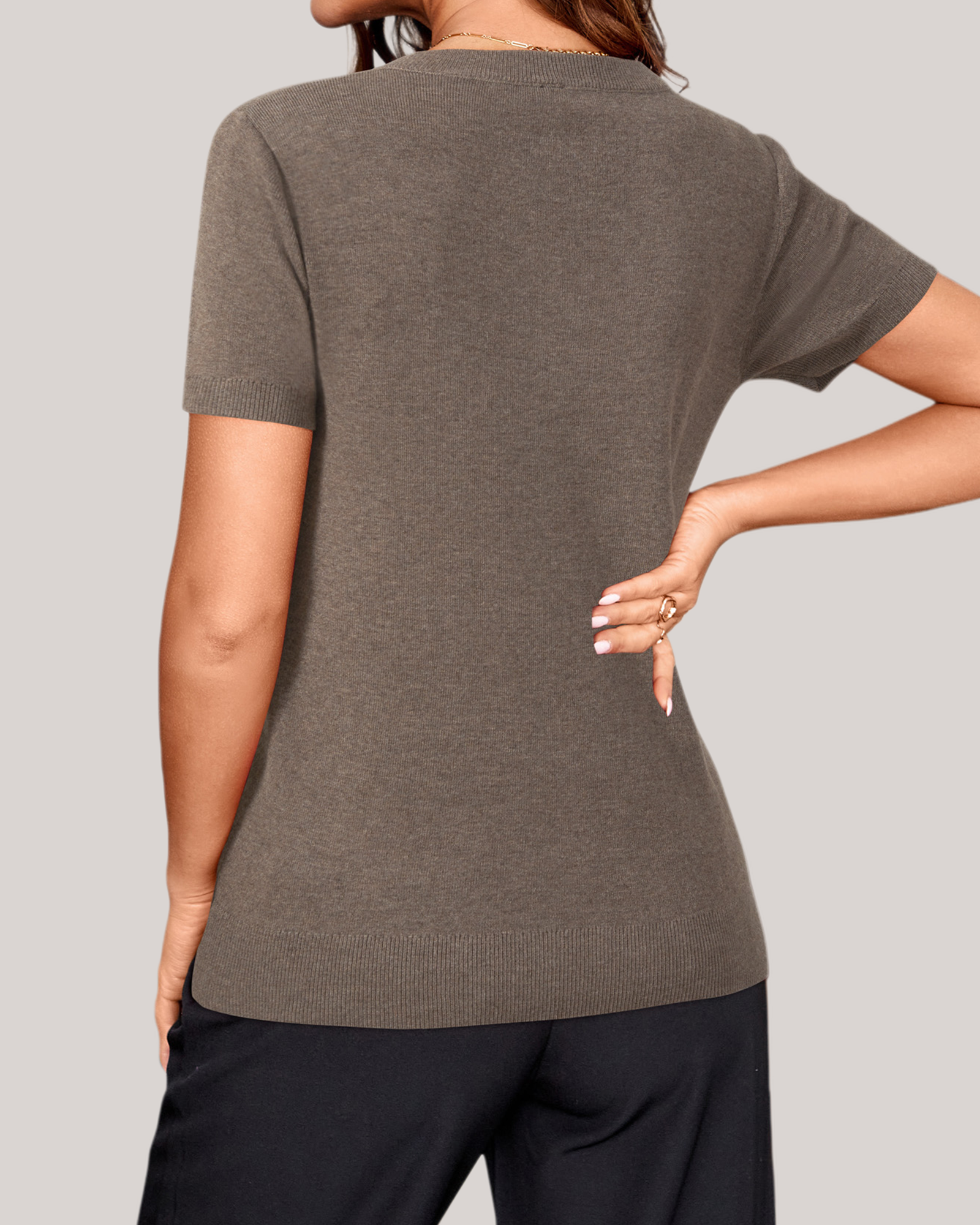 Arach&Cloz Wool-Blend Lightweight Blouse