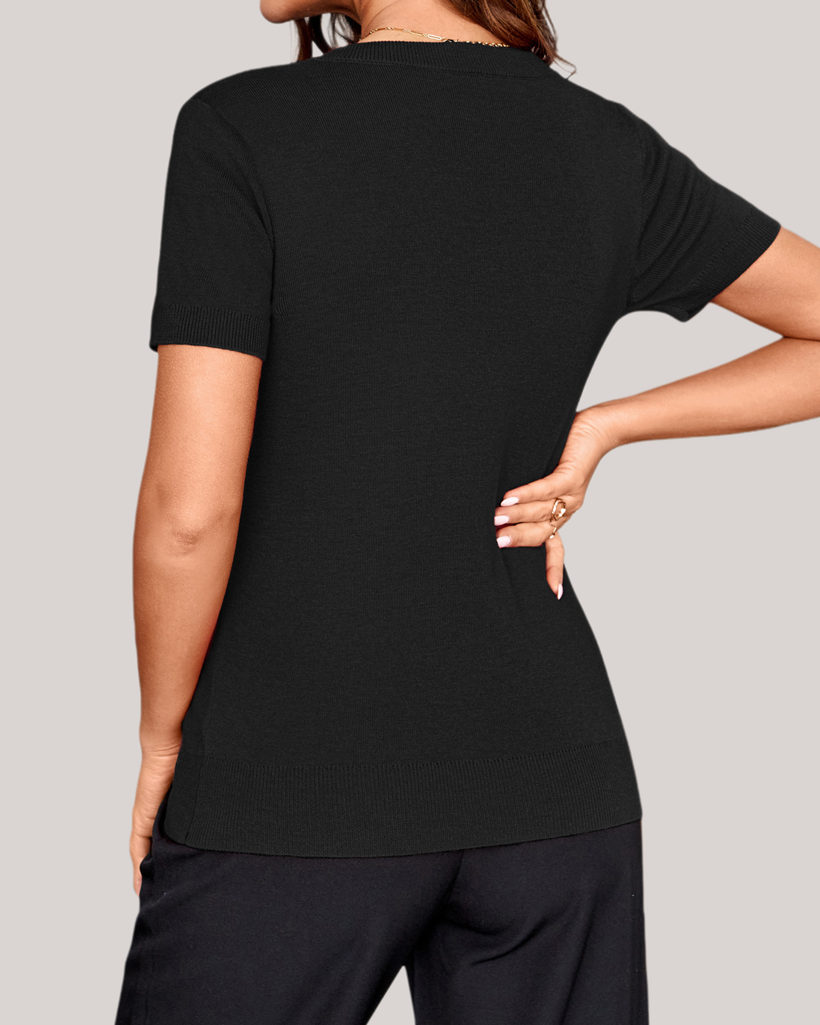 Arach&Cloz Wool-Blend Lightweight Blouse