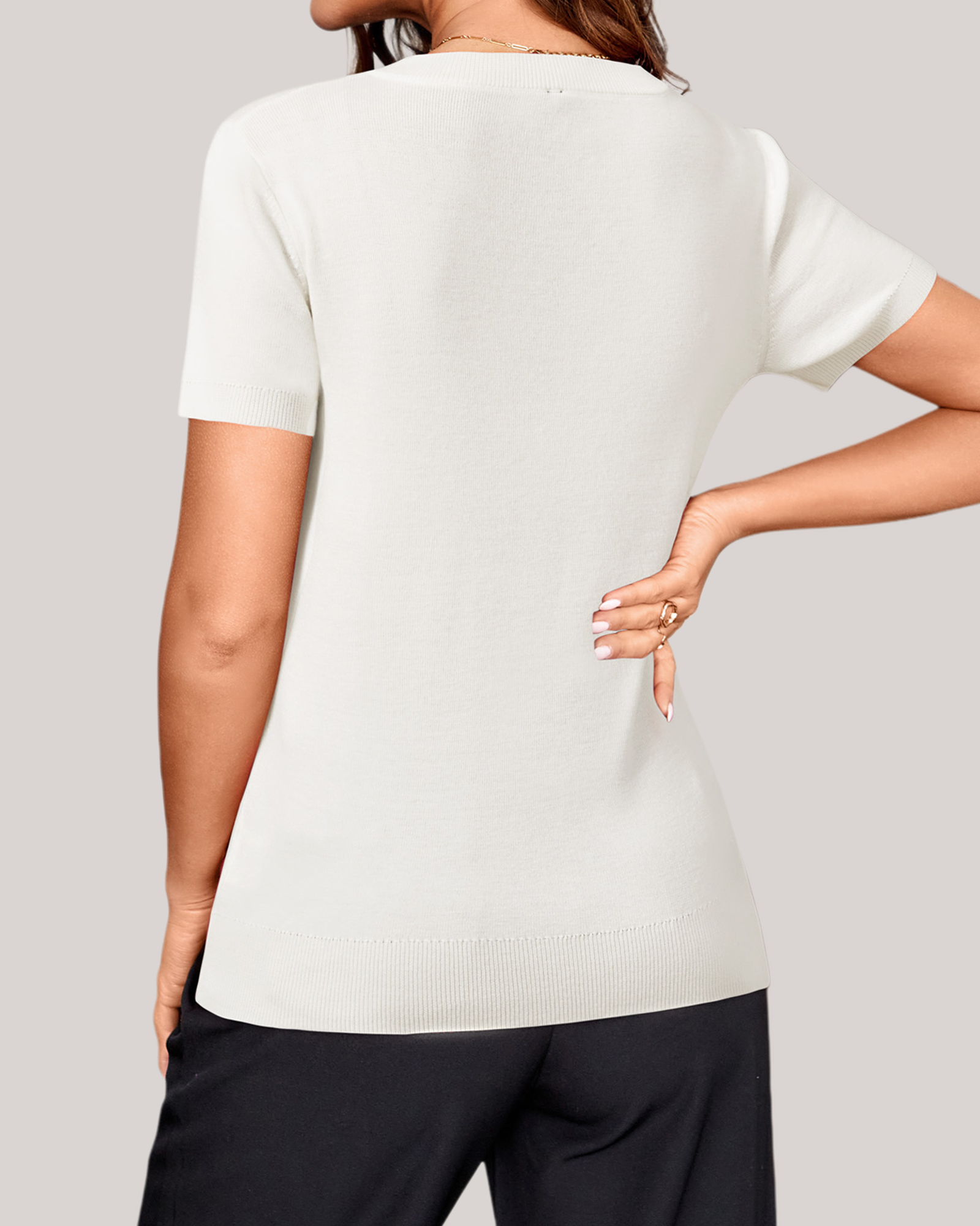 Arach&Cloz Wool-Blend Lightweight Blouse