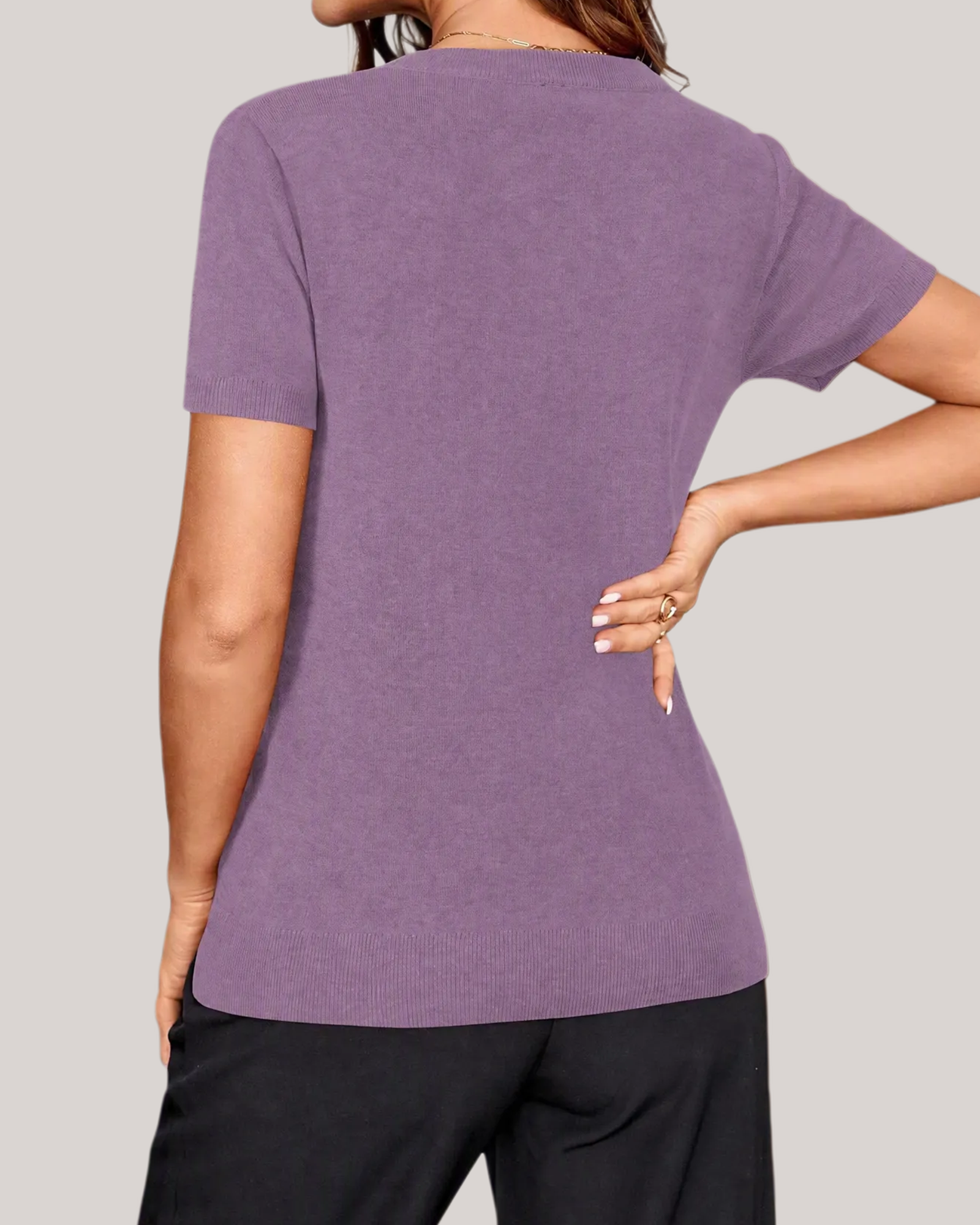 Arach&Cloz Wool-Blend Lightweight Blouse