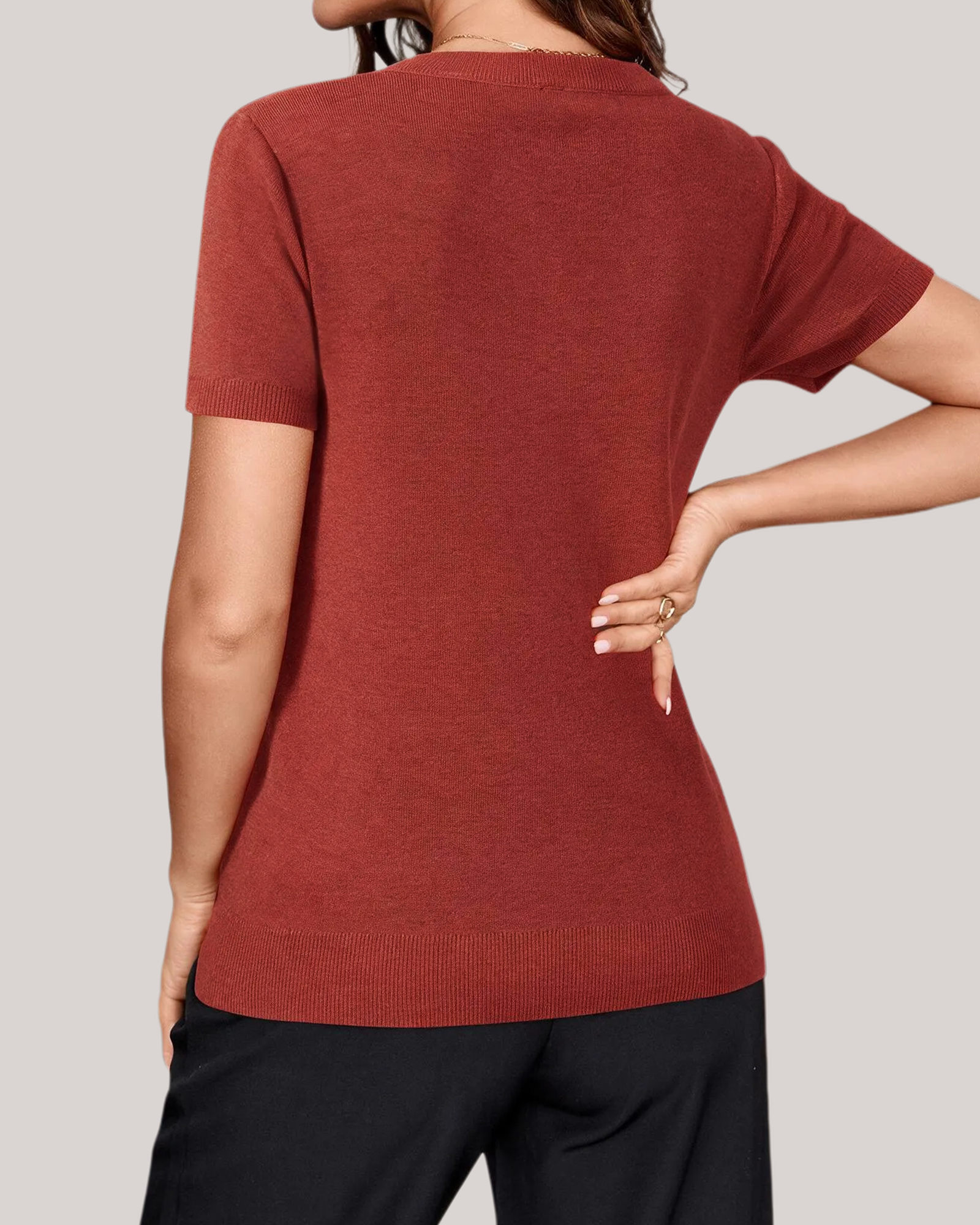 Arach&Cloz Wool-Blend Lightweight Blouse
