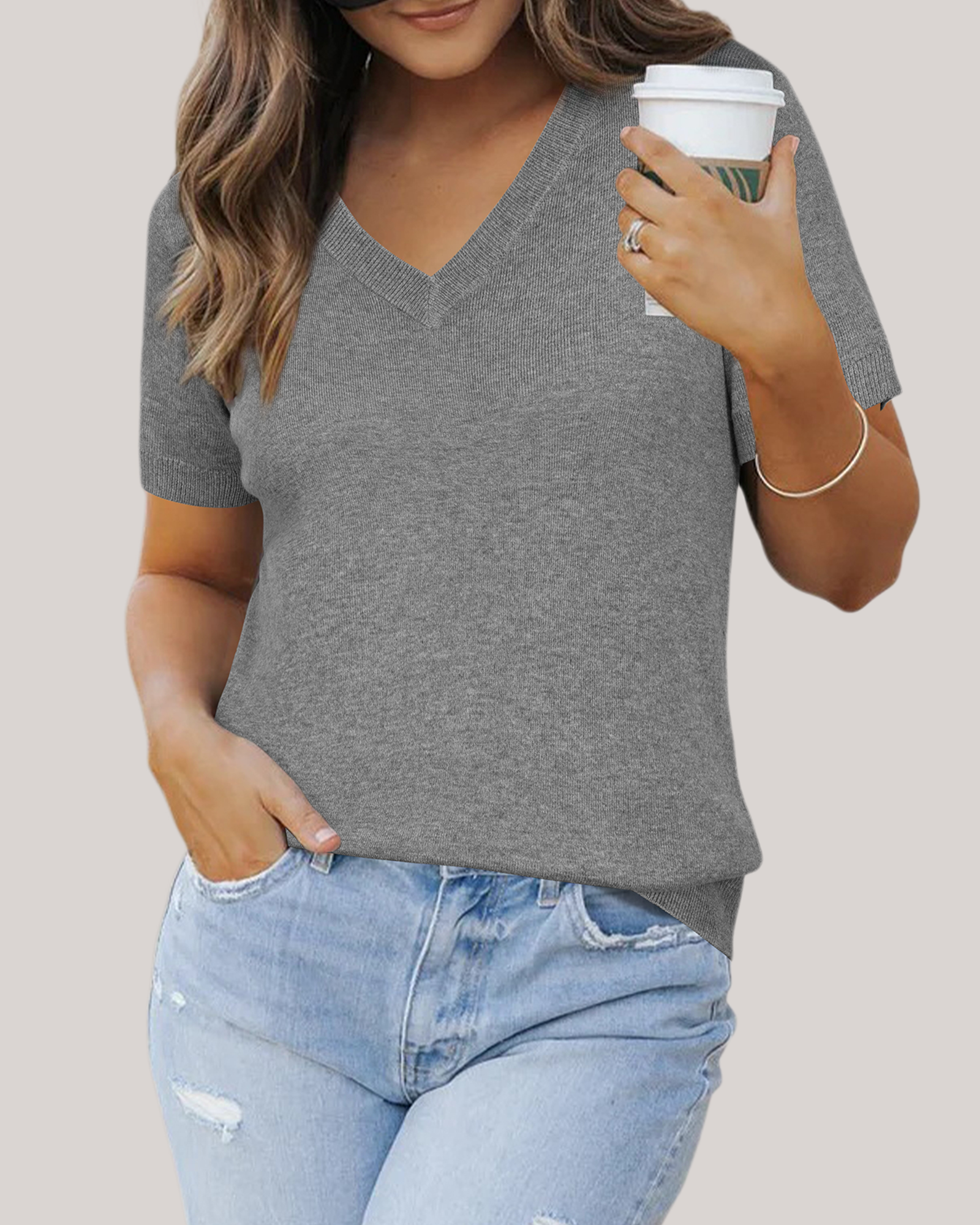 Arach&Cloz Wool-Blend Lightweight Blouse