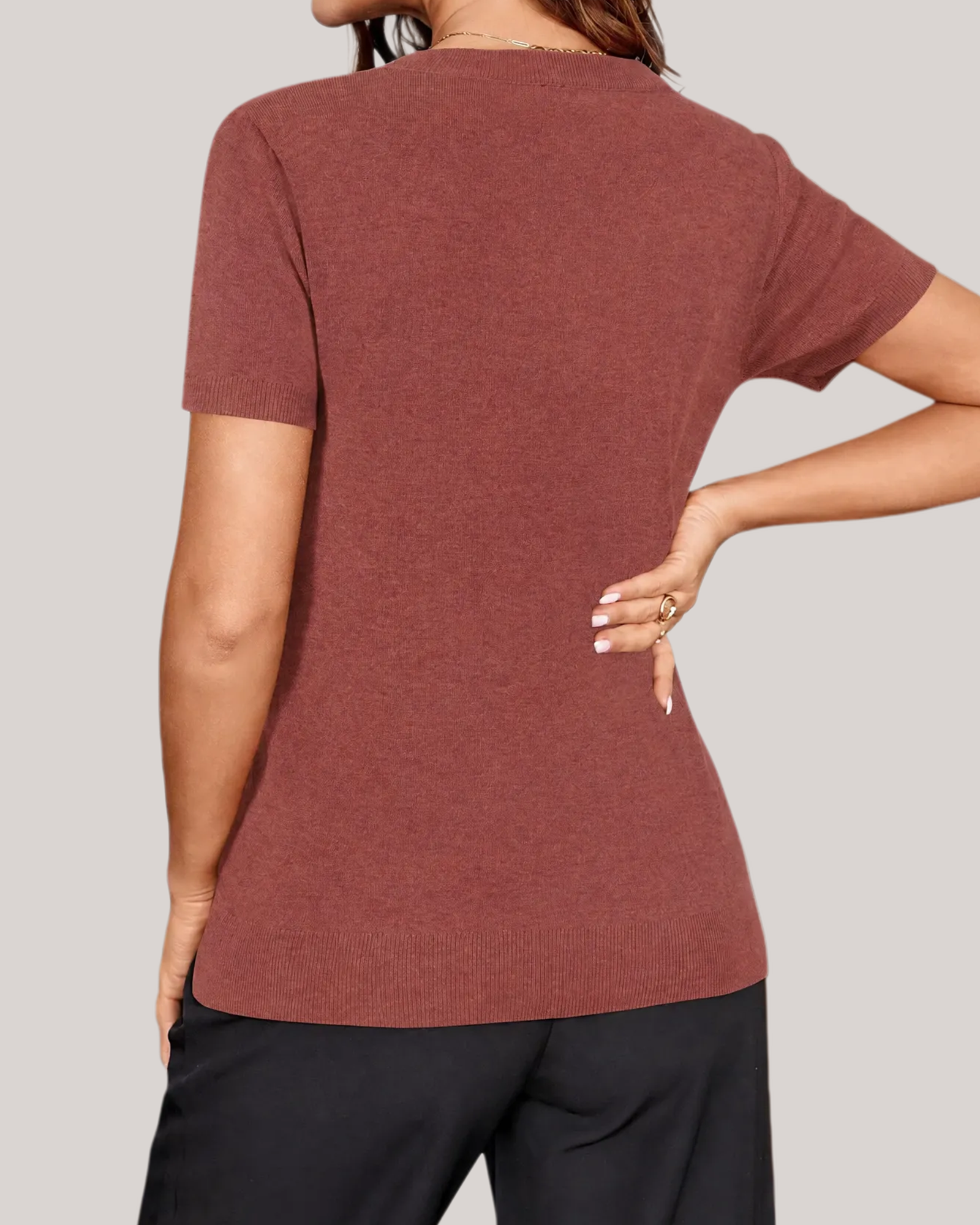 Arach&Cloz Wool-Blend Lightweight Blouse