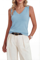 Arach&Cloz Women's Wool Blend Slim Fit Double V-Neck Vest (2026)