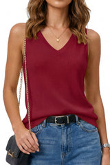 Arach&Cloz Women's Wool Blend Slim Fit Double V-Neck Vest (2026)