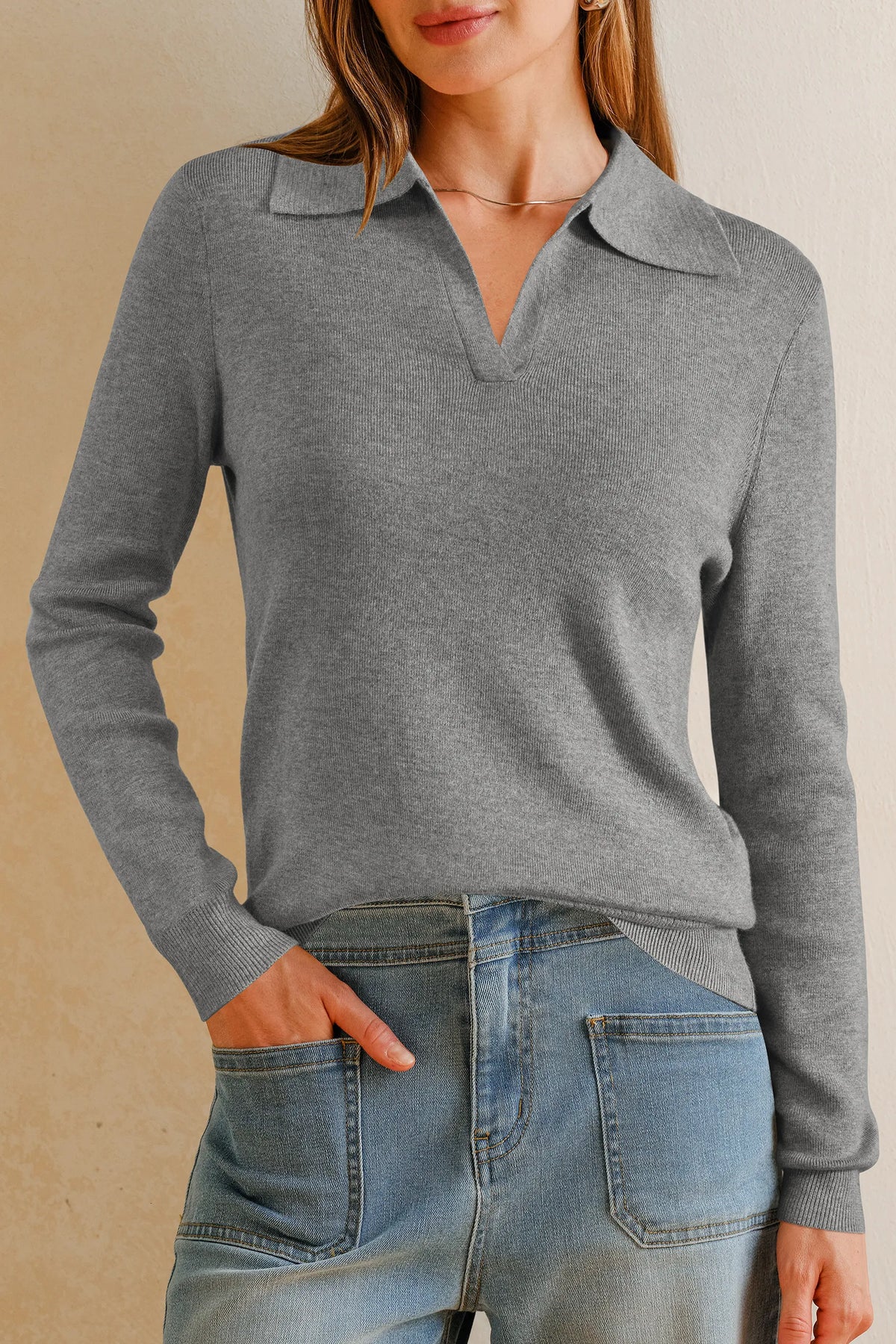 Arach&Cloz Wool-Blend Collared Pullover — product image 16