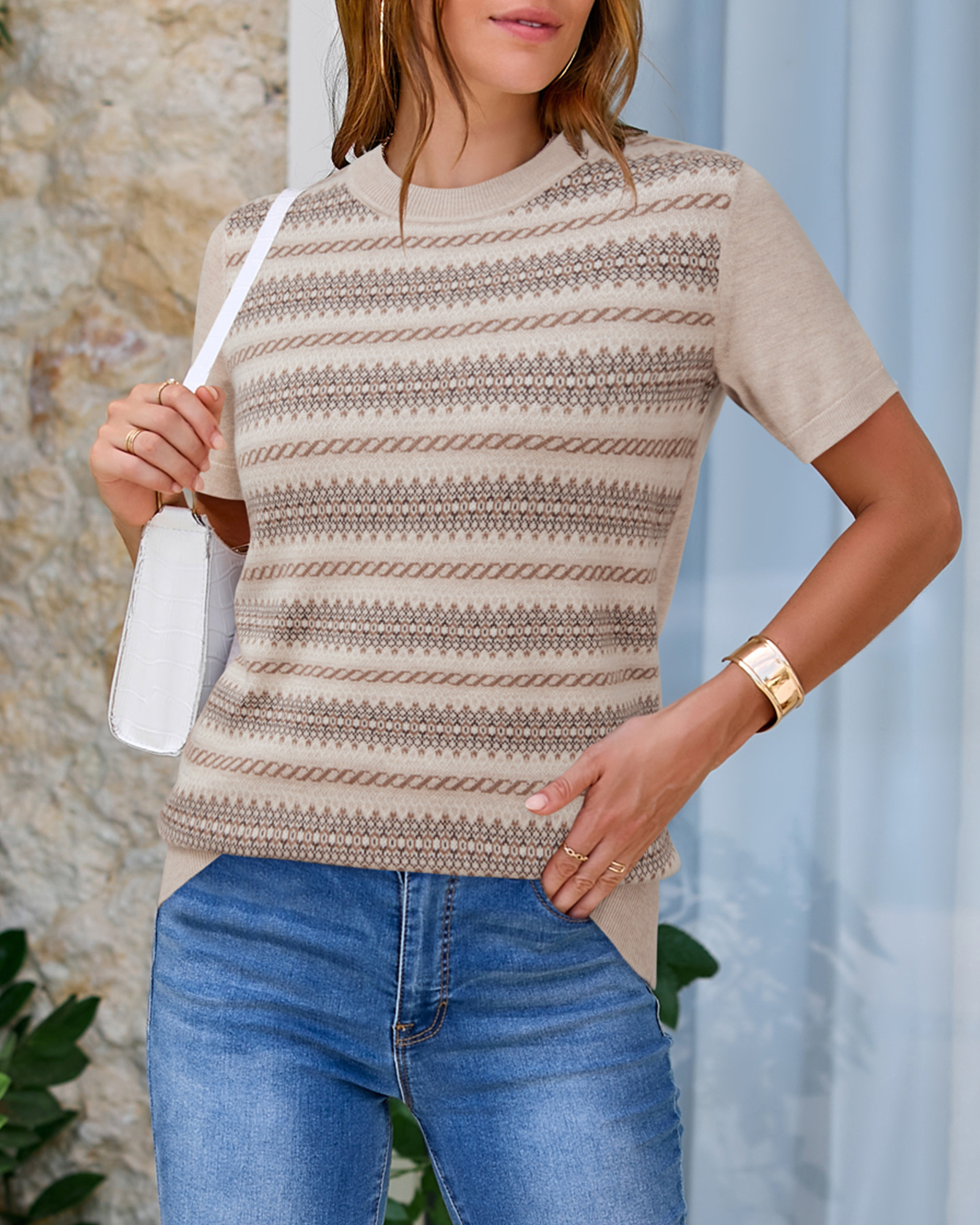 Arach&Cloz Fine Wool-Blend Workday Pullover