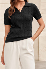 Wool Blend Summer Fall Tops Business Casual Polo Shirts