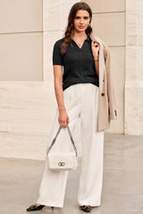 Wool Blend Summer Fall Tops Business Casual Polo Shirts